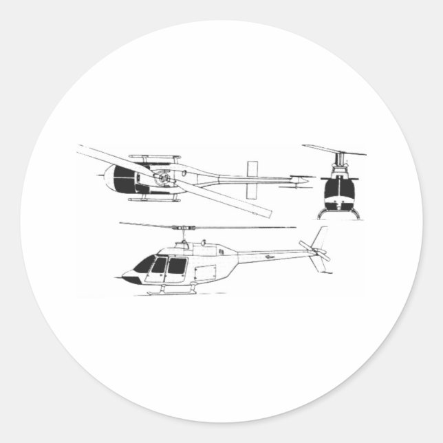 Bell Jet Ranger / TH- Classic Round Sticker (Front)