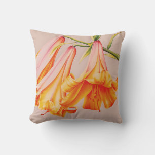 Bell lilies fine art by Sarah Trett Throw Pillow
