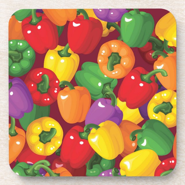 Bell Pepper Pattern Coaster (Front)