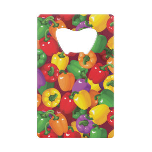 Bell Pepper Pattern Credit Card Bottle Opener