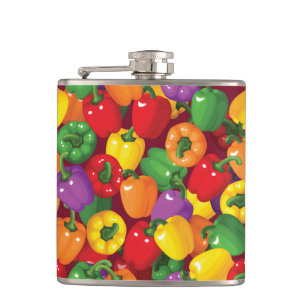 Bell Pepper Pattern Hip Flask