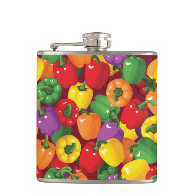 Bell Pepper Pattern Hip Flask (Front)