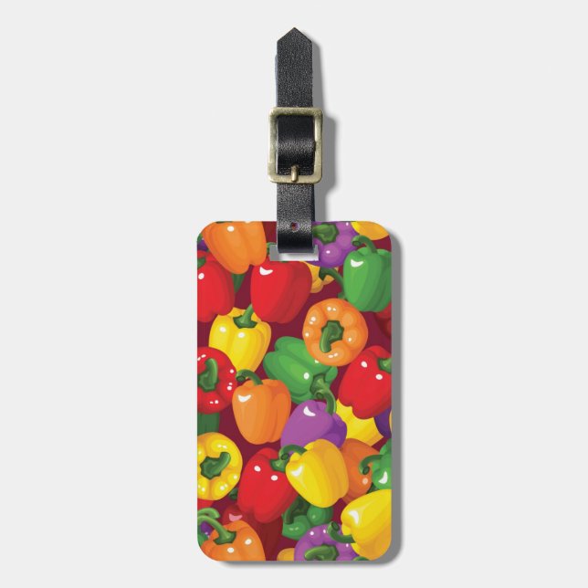 Bell Pepper Pattern Luggage Tag (Front Vertical)