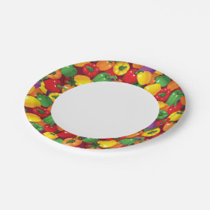 Bell Pepper Pattern Paper Plate