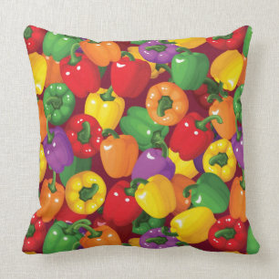 Bell Pepper Pattern Throw Pillow