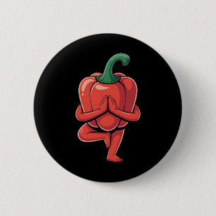 Bell Pepper Yoga 2 Inch Round Button