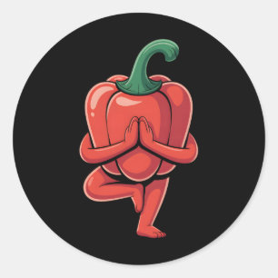 Bell Pepper Yoga Classic Round Sticker