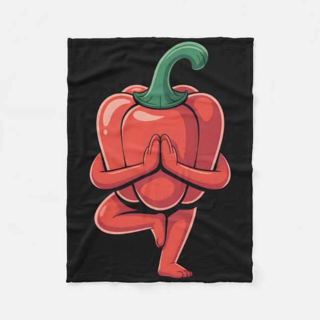 Bell Pepper Yoga  Fleece Blanket (Front)