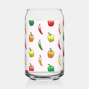 Bell Peppers and Long Sweet Peppers Can Glass