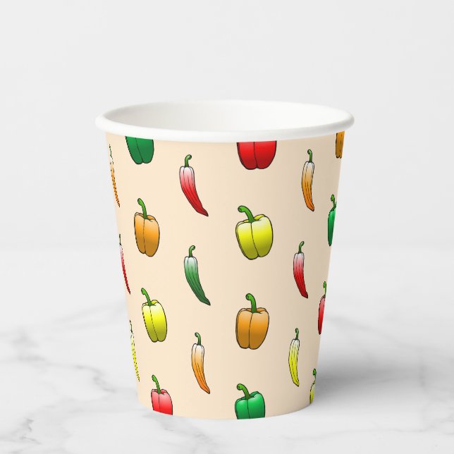 Bell Peppers and Long Sweet Peppers Paper Cups (Front)