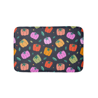 Bell Peppers Hand Drawn Vegetable Bath Mat