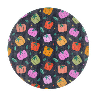 Bell Peppers Hand Drawn Vegetable Cutting Board