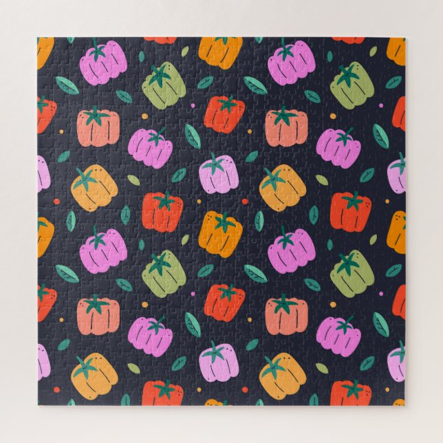 Bell Peppers Hand Drawn Vegetable Jigsaw Puzzle (Vertical)