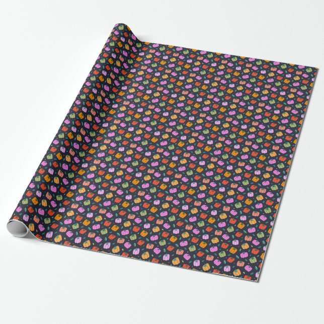 Bell Peppers Hand Drawn Vegetable Wrapping Paper (Unrolled)
