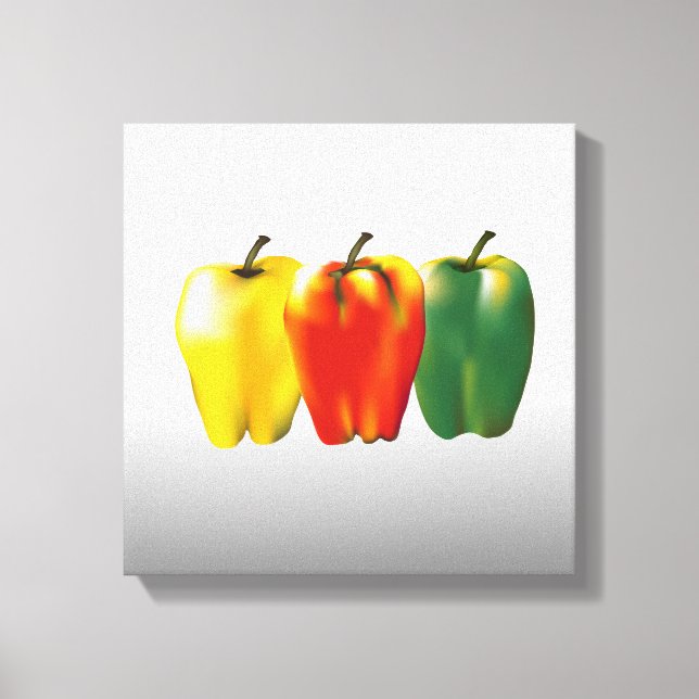 Bell Peppers Kitchen Food Art Canvas Print (Front)