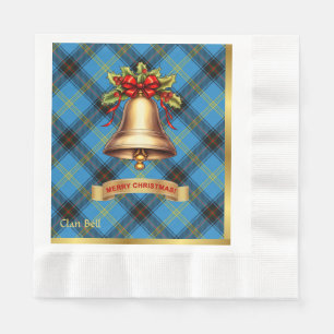 Bell Personalized Tartan Christmas Napkin