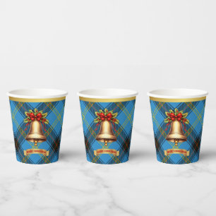 Bell Personalized Tartan Christmas Paper Cups