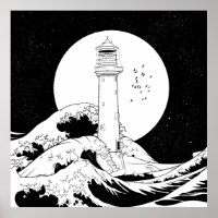 Bell Rock lighthouse black and white