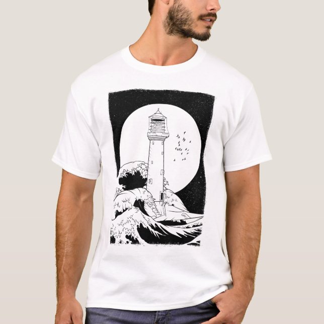 Bell Rock lighthouse fully moon T-Shirt (Front)