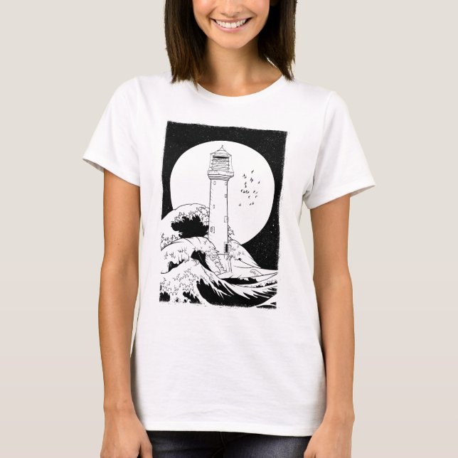 Bell Rock lighthouse fully moon T-Shirt (Front)