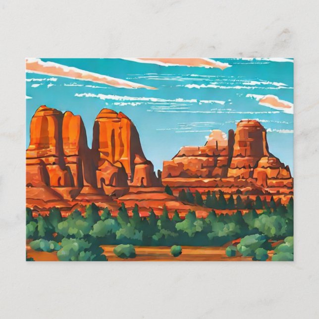 Bell Rock, Sedona, Arizona painting Postcard (Front)