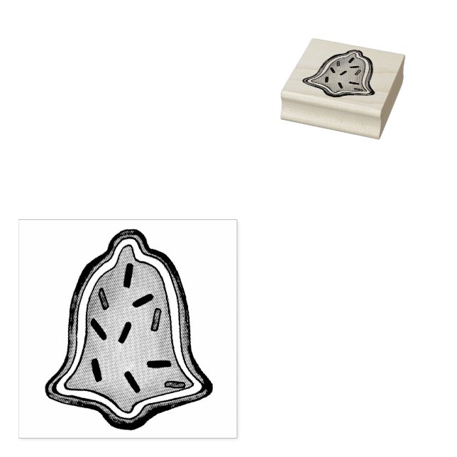 Bell Sugar Cookie Sprinkles Christmas Baking Rubber Stamp (Stamped)