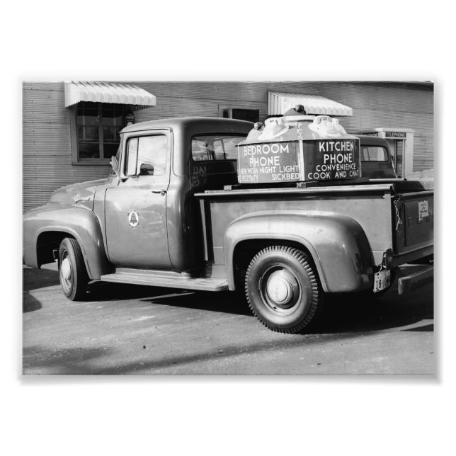 Bell Telephone Ad Truck 1950's Dyersburg Jackson T Photo Print (Front)