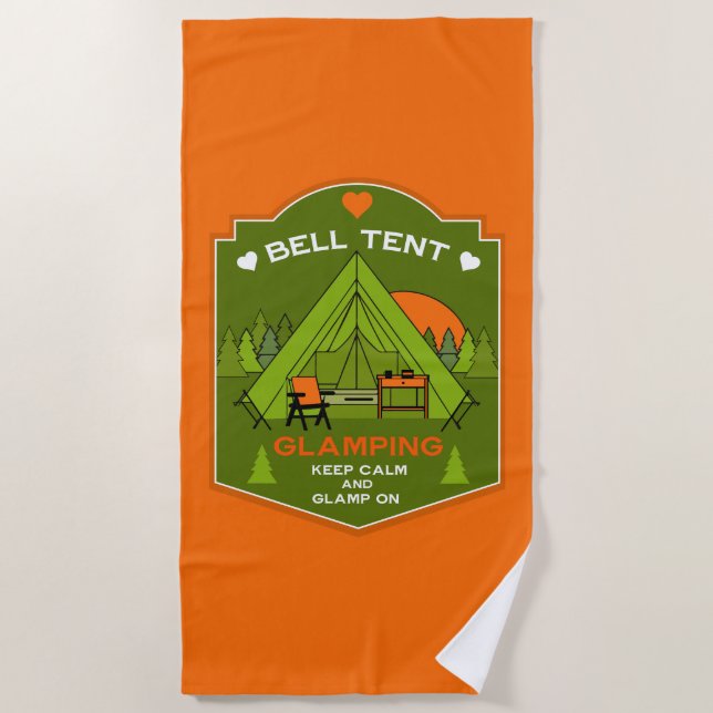 Bell Tent Glamping Beach Towel (Front)