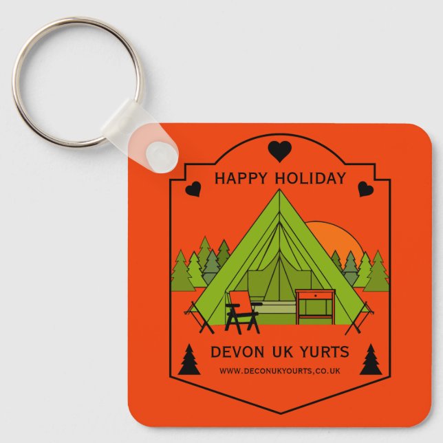 Bell Tent Glamping Business Keychain (Front)