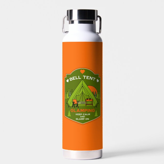 Bell Tent Glamping Water Bottle (Front)