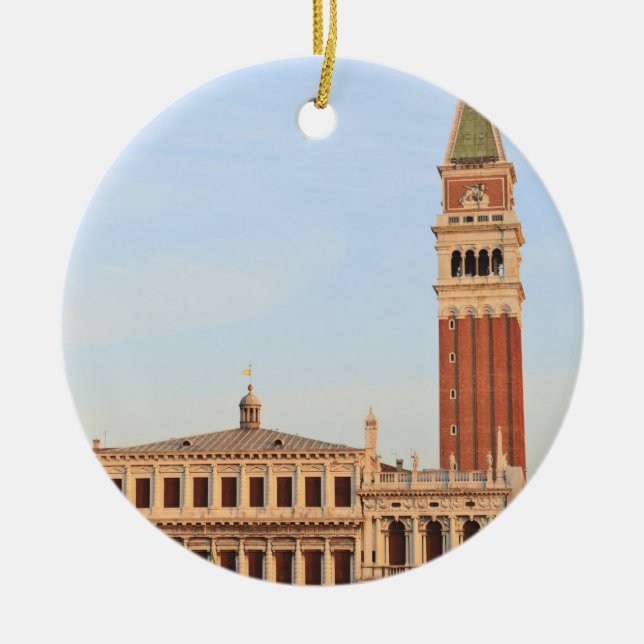Bell Tower, Piazza San Marco, Venice Ceramic Ornament (Front)