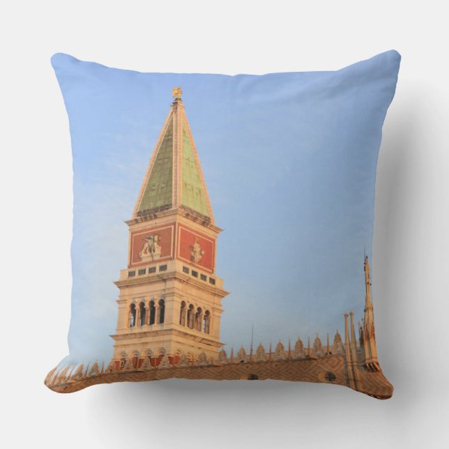 Bell Tower, Piazza San Marco, Venice Throw Pillow (Front)