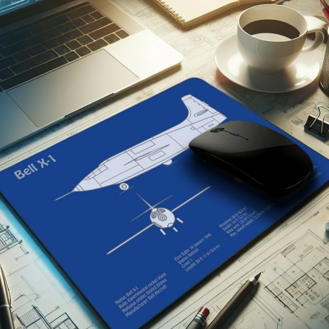 Bell X-1 - Airplane Blueprint Plans ABD Mouse Pad (Creator Uploaded)