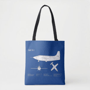 Bell X-1 - Airplane Blueprint Plans ABD Tote Bag