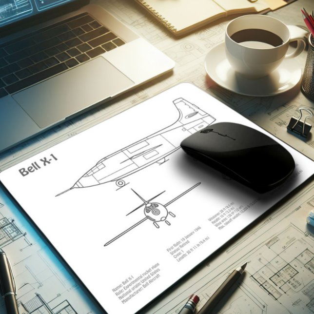 Bell X-1 - Airplane Blueprint Plans BD Mouse Pad (Creator Uploaded)