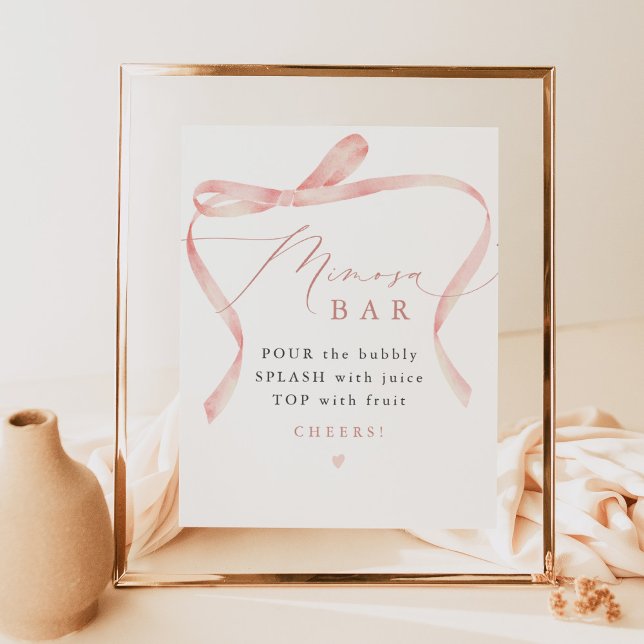BELLA Blush Bow She's Tying the Knot Mimosa Bar Poster (Creator Uploaded)