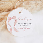 BELLA Blush Bow She's Tying the Knot Thank You Favour Tags<br><div class="desc">The Bella Collection features watercolor blush pink coquette ribbon bows and an elegant calligraphy script font. This collection is delicate and feminine,  perfect for your 'tying the knot' themed event.</div>