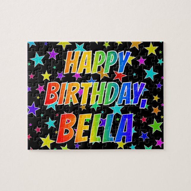 "BELLA" First Name, Fun "HAPPY BIRTHDAY" Jigsaw Puzzle (Horizontal)