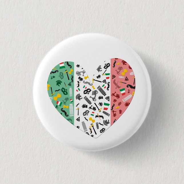 Bella Italia 1 Inch Round Button (Front)