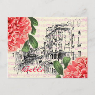 Bella Italy peony Postcard