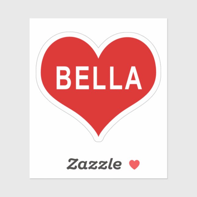 BELLA NOM Red Love Heart Vinyl Sticker (Feuille)