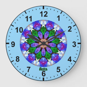 BELLA ~ Painted Shells Fractal ~ Large Clock
