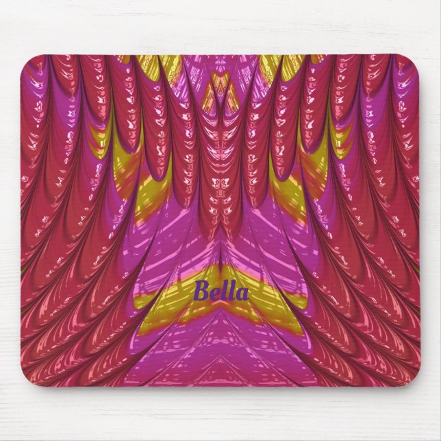BELLA ~ Pretty 3D Pattern ~ Personalized  Mouse Pad (Front)