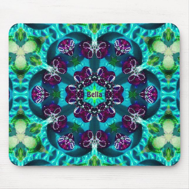 BELLA ~ Sweet Glittery Pattern ~ Personalized  Mouse Pad (Front)