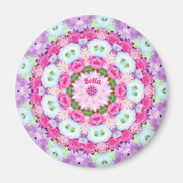 BELLA ~ Sweet Pastel Flowers ~ Stunning Design Magnet (Front)