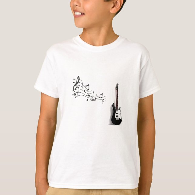 Bella t-shirt+Canvas Crew, Neon Yellow Guitar T-Shirt (Front)