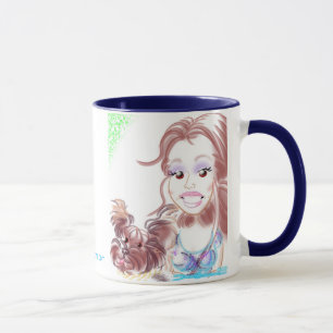 Bella the Crazy Yorkie Baby Caricature Mug 2017
