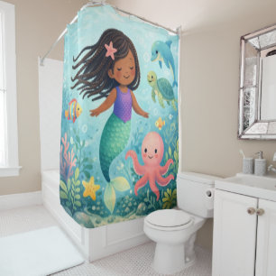 Bella the Mermaid & Friends Shower Curtain