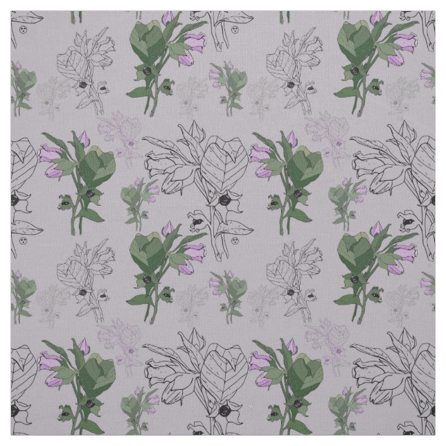 Belladonna Deadly Nightshade Fabric (Swatch)