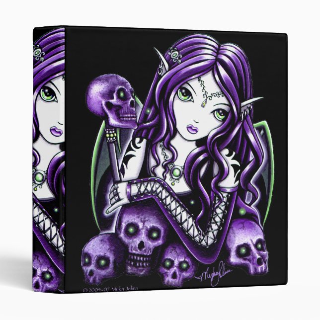 "Belladonna" Gothic Purple Skull Faerie Binder (Front/Spine)